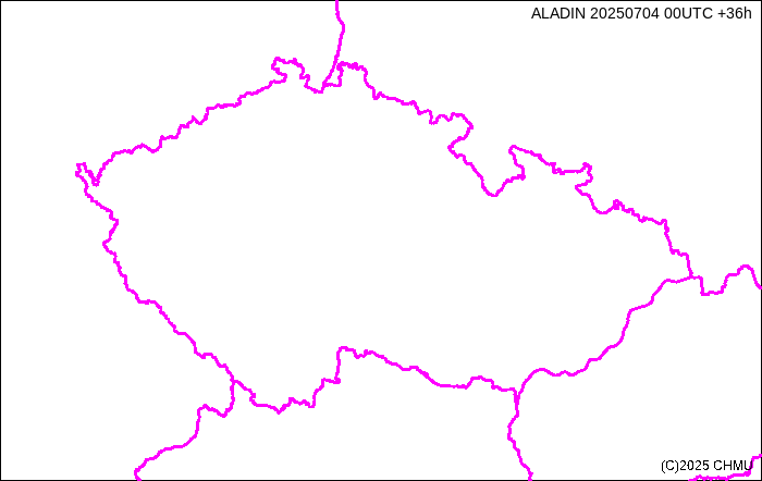 Srážky - předpovědní model Aladin